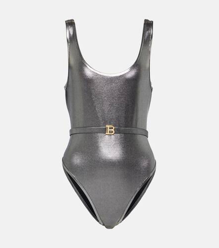 Balmain B belted metallic swimsuit - Balmain - Modalova