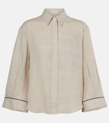 Monili linen shirt - Brunello Cucinelli - Modalova
