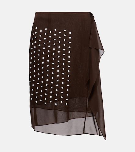 Falda midi de seda a lunares - Dries Van Noten - Modalova