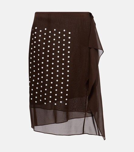 Gonna midi in misto seta a pois - Dries Van Noten - Modalova