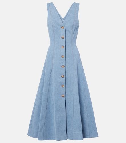 Abito midi Lou in denim a pieghe - Veronica Beard - Modalova