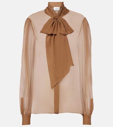 Tie-neck silk chiffon blouse - Saint Laurent - Modalova