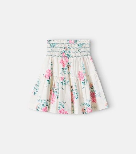 Falda de algodón floral fruncida - C'era Una Volta - Modalova