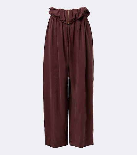 Silk-blend poplin wide-leg pants - Chloe - Modalova