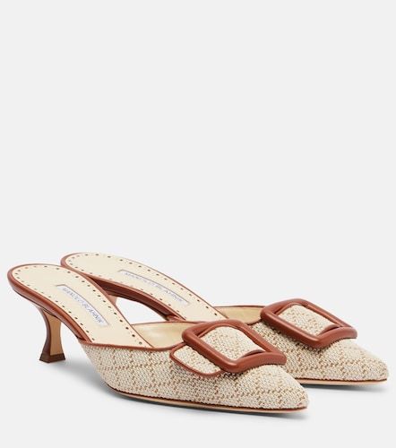 Maysale leather-trimmed mules - Manolo Blahnik - Modalova
