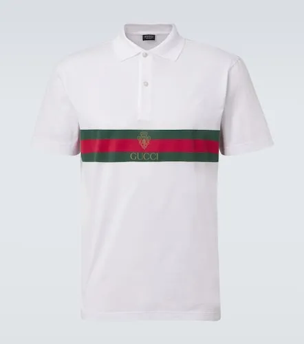Polo de jersey de algodón con Web - Gucci - Modalova