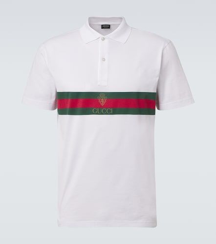 Polo Web Stripe in jersey di cotone - Gucci - Modalova