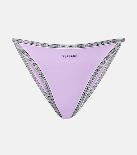 Logo embroidered bikini bottoms - Versace - Modalova