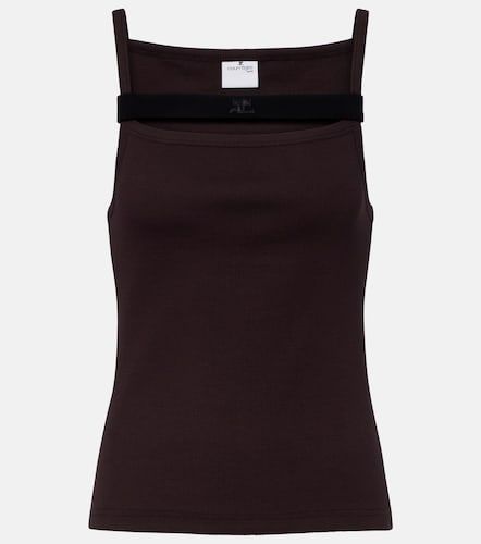 Courrèges Tank top in cotone a coste - Courreges - Modalova