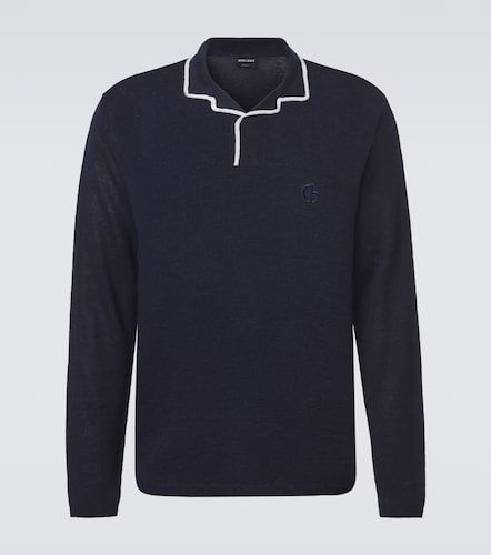 Linen and silk polo sweater - Giorgio Armani - Modalova