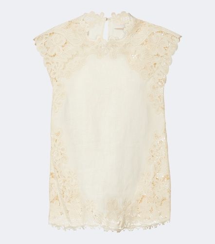 Amelie crochet-trimmed linen top - Ulla Johnson - Modalova