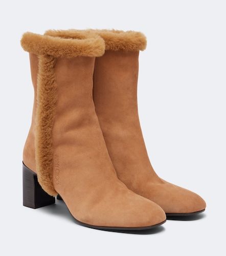 Daze shearling-trimmed suede ankle boots - Jimmy Choo - Modalova