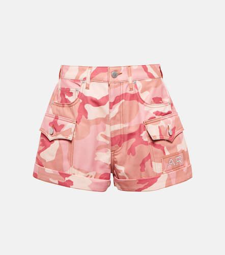 Camouflage high-rise denim shorts - Alessandra Rich - Modalova