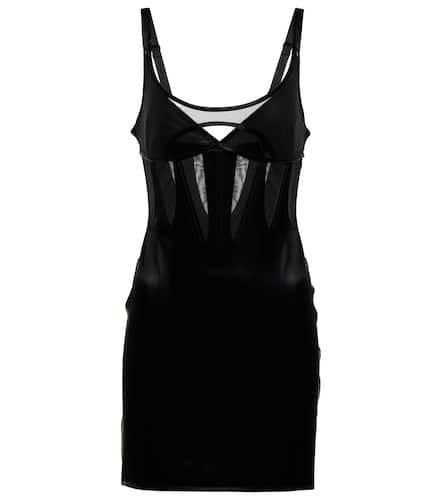 Mesh-paneled bustier minidress - Mugler - Modalova