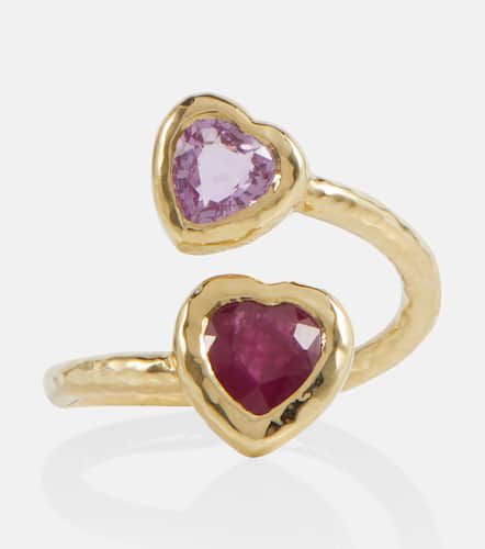 Moi and Toi 18kt gold ring with sapphires and rubies - Octavia Elizabeth - Modalova