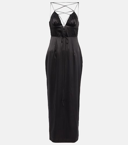 Vestido largo en satén de mezcla de seda - Alessandra Rich - Modalova