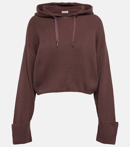 Ribbed-knit cotton hoodie - Brunello Cucinelli - Modalova