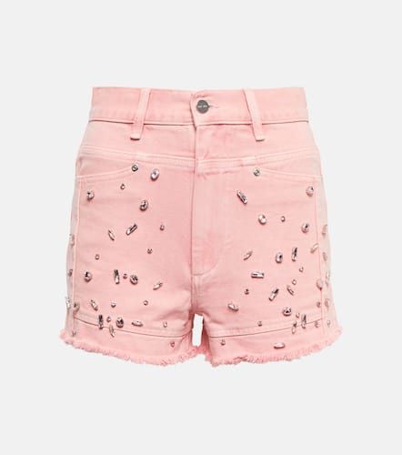 Crystal-embellished denim shorts - Xu Zhi - Modalova