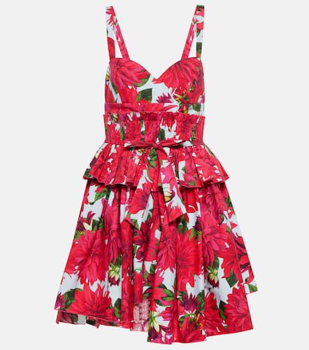 Floral cotton poplin minidress - Oscar de la Renta - Modalova