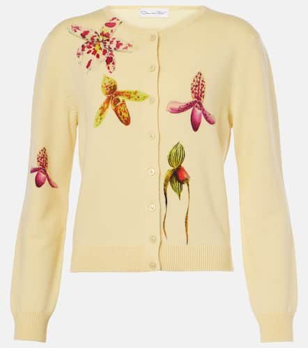 Floral virgin wool cardigan - Oscar de la Renta - Modalova