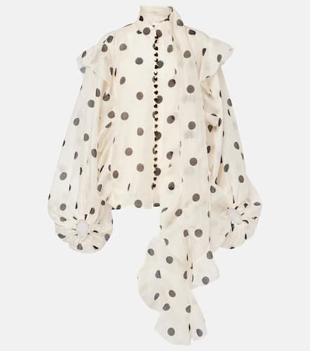 Crush polka-dot linen and silk blouse - Zimmermann - Modalova