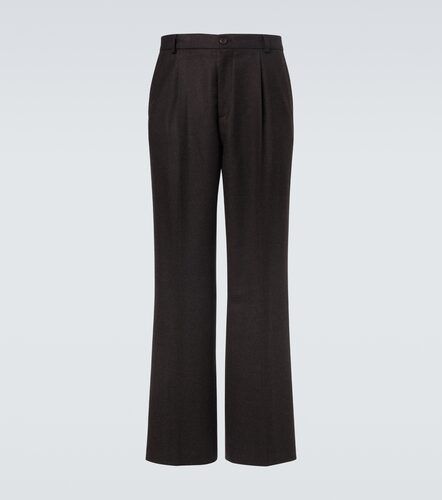 Wool flannel wide-leg pants - Dries Van Noten - Modalova