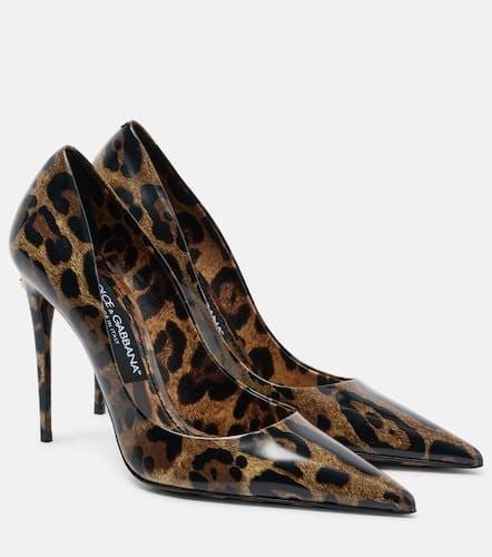 Leopard-print polished leather pumps - Dolce&Gabbana - Modalova