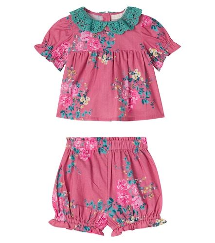 Bebé - set de top y shorts de algodón floral - C'era Una Volta - Modalova