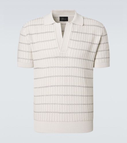 Polo in cotone e lino con ricamo - Brioni - Modalova
