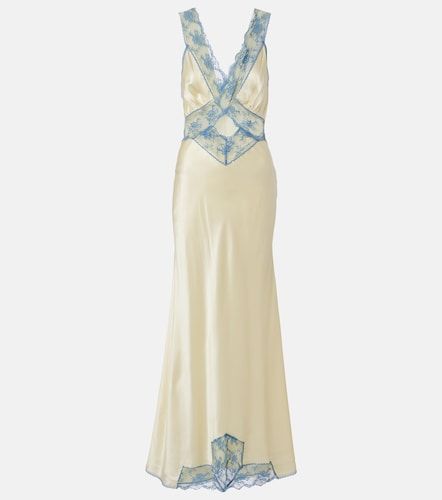 Vestido largo de seda con encaje - SIR - Modalova