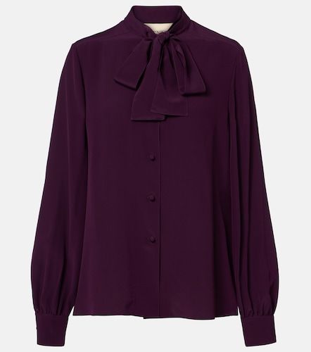 Blusa de crepé de china de seda con lazada - Valentino Garavani - Modalova