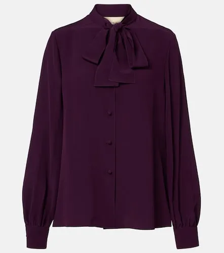 Blusa de crepé de china de seda con lazada - Valentino Garavani - Modalova