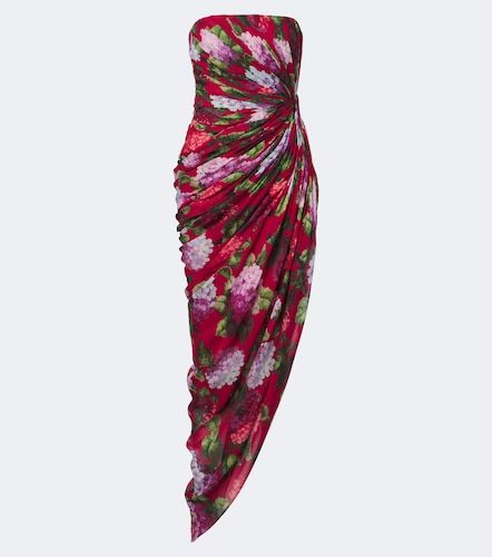 Abito bustier in chiffon di seta con stampa - Carolina Herrera - Modalova