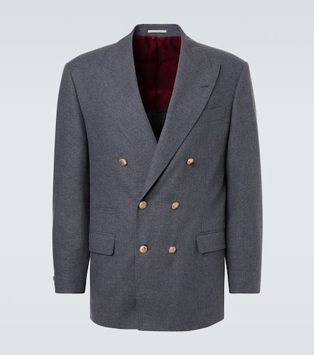 Blazer in lana, cotone e seta - Brunello Cucinelli - Modalova