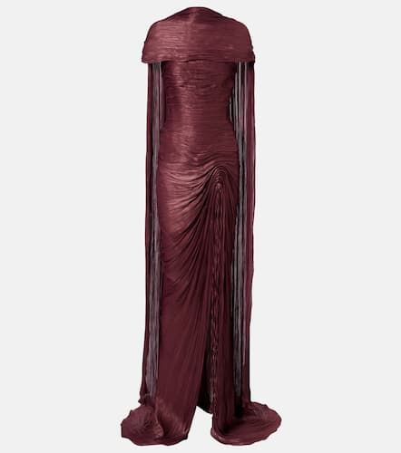 Draped pleated scarf-detail gown - Marmar Halim - Modalova