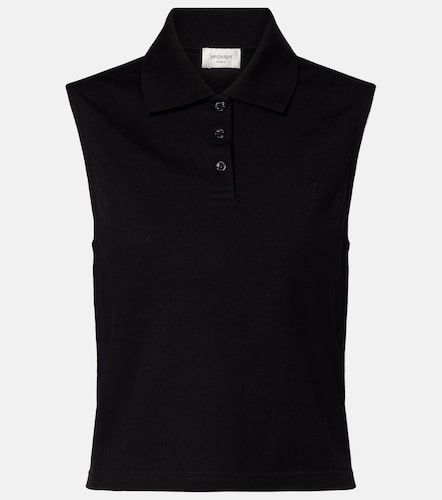 Top Cassandre in piqué di cotone - Saint Laurent - Modalova