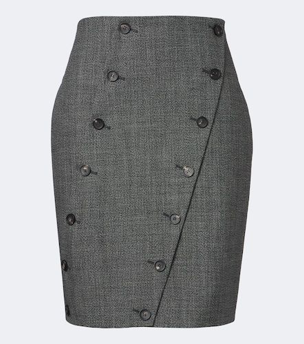 Falda midi de lana virgen con paneles - Ferragamo - Modalova