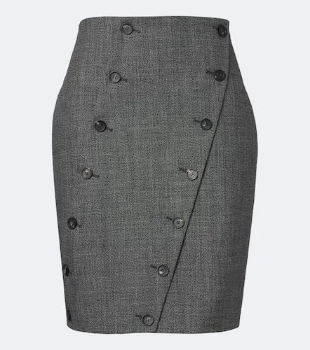Falda midi de lana virgen con paneles - Ferragamo - Modalova