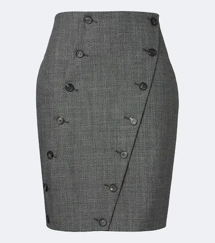 Paneled virgin wool midi skirt - Ferragamo - Modalova