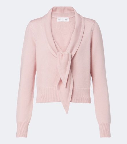 Cárdigan de lana virgen con lazada - Oscar de la Renta - Modalova