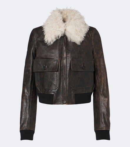 Fendi Giacca in pelle con shearling - Fendi - Modalova
