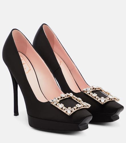 Flower Strass satin platform pumps - Roger Vivier - Modalova