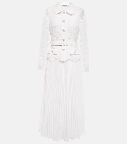 Guipure lace-trimmed midi dress - Self-Portrait - Modalova