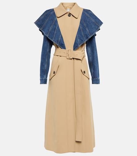 ChloÃ© Denim-paneled twill trench coat - Chloe - Modalova