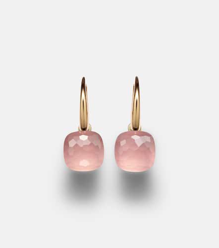 Nudo Petit 18kt rose and white gold earrings with rose quartz - Pomellato - Modalova