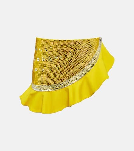 Embellished ruffled wool miniskirt - Area - Modalova