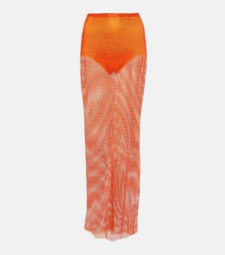 Gonna lunga in mesh con cristalli - Giuseppe di Morabito - Modalova