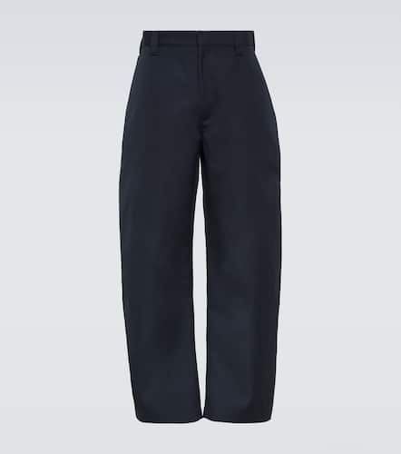 Wool and cotton flannel tapered pants - Bottega Veneta - Modalova