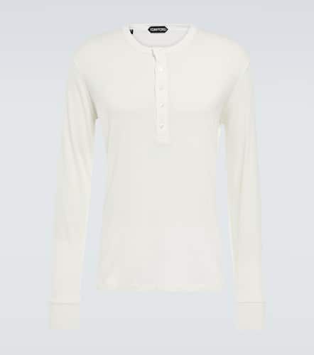 Camiseta henley en mezcla de algodón - Tom Ford - Modalova