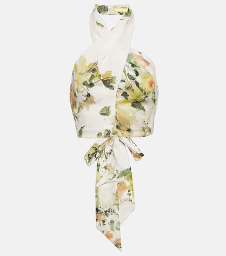 Erdem Floral linen halterneck top - Erdem - Modalova